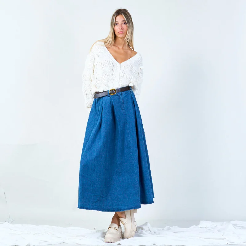 Stylish midi skirt with belt wholesale lace skirt romantic