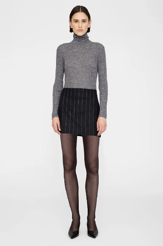 Tierra Skirt - Dark Grey Pinstripe lace skirt romantic