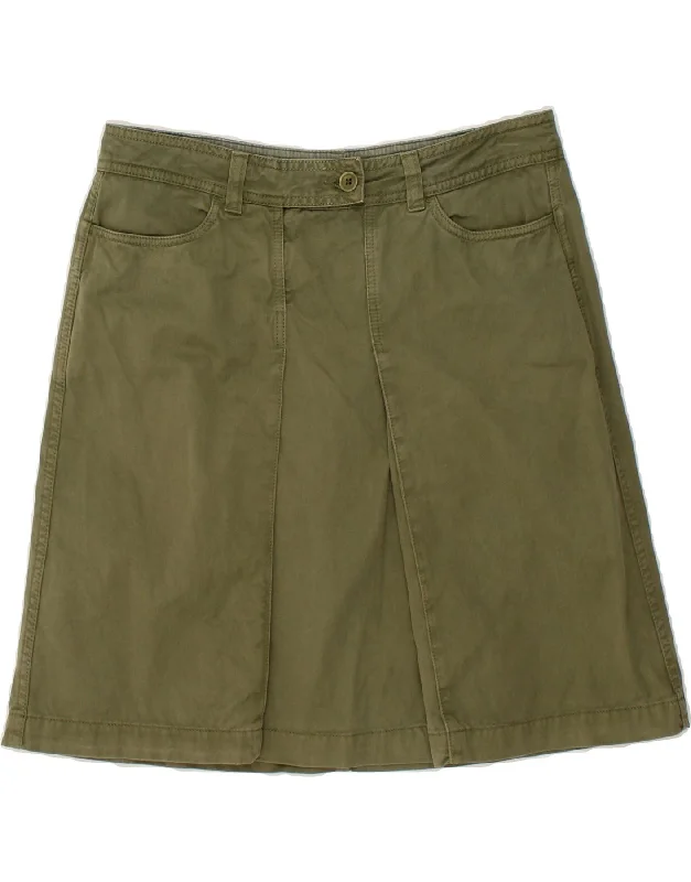 TOMMY HILFIGER Womens A-Line Skirt US 10 Large W32  Green Cotton chiffon skirt airy