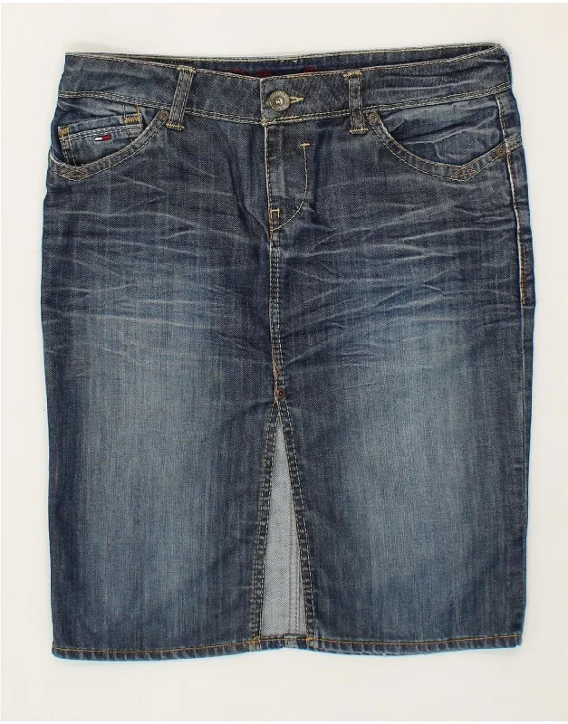 TOMMY HILFIGER Womens Denim Skirt  W30 Medium Blue leather skirt sleek