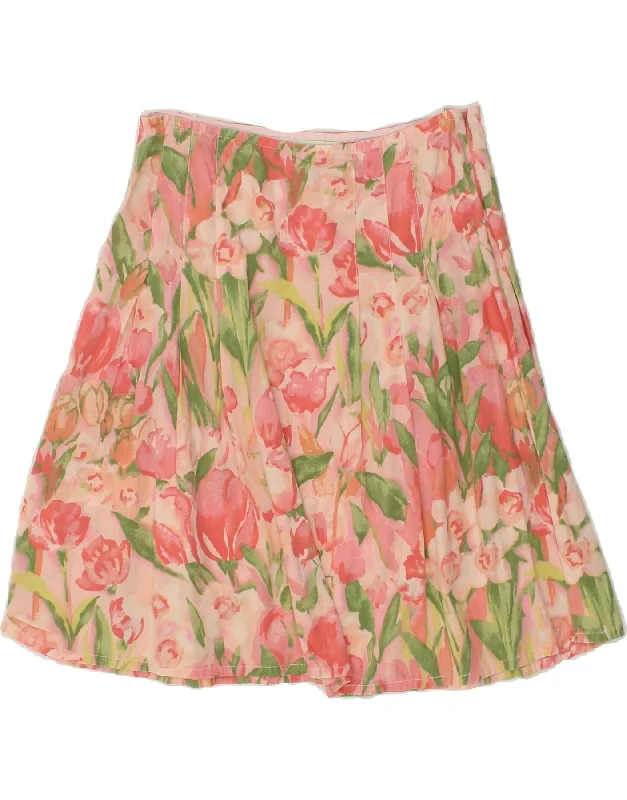 TOMMY HILFIGER Womens Petite A-Line Skirt US 8 Medium W26 Pink Floral wool skirt sturdy TOMMY HILFIGER Womens Petite A-Line Skirt US 8 Medium W26 Pink Floral wool skirt sturdy