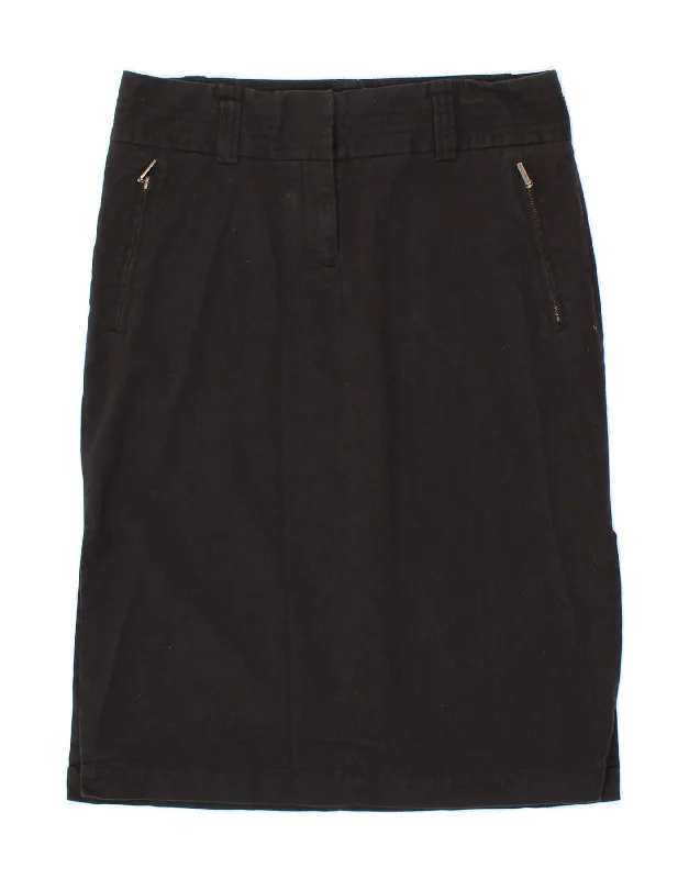 TOMMY HILFIGER Womens Straight Skirt US 8 Medium W32 Navy Blue Cotton asymmetrical skirt cut