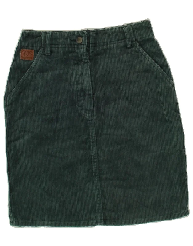 TRUSSARDI Womens Corduroy Skirt IT 34 2XS W22  Green Cotton denim skirt durable