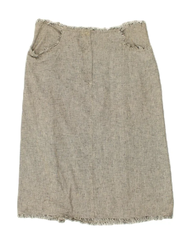TRUSSARDI Womens Straight Skirt IT 42 Medium W30  Grey Flecked belted skirt waist