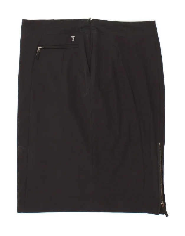 TRUSSARDI Womens Straight Skirt IT 46 Large W31  Black Polyester cashmere skirt rich