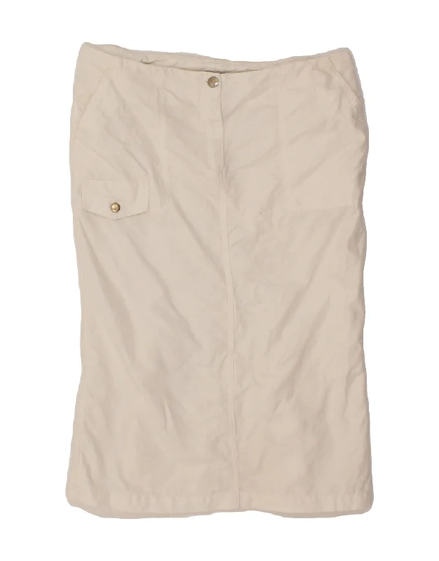 TRUSSARDI Womens Straight Skirt IT 46 Large W32 White Cotton relaxed fit skirt