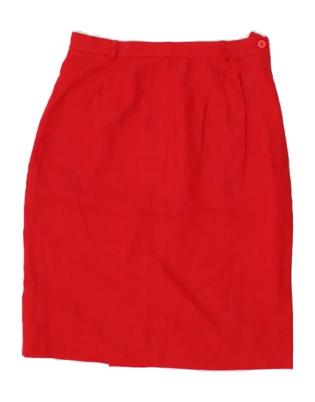 VALENTINO Womens High Waist Pencil Skirt IT 48 XL W28  Red Linen cashmere skirt fine