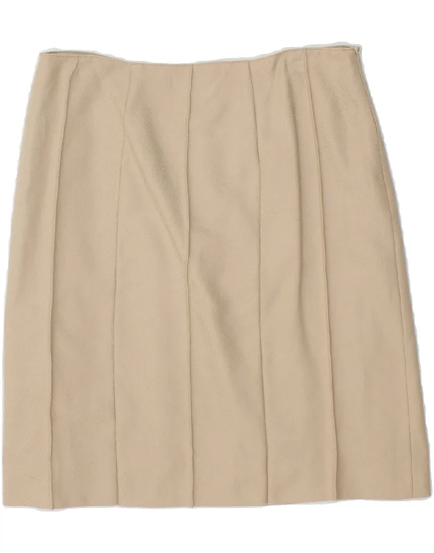 VALENTINO Womens Straight Skirt W30 Medium Beige Wool velvet skirt sumptuous