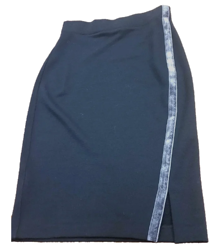 Velvet Trim French Terry Wool Skirt cashmere skirt fine
