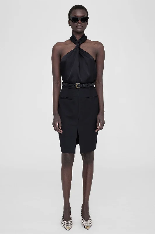 Vena Skirt - Black denim skirt trendy