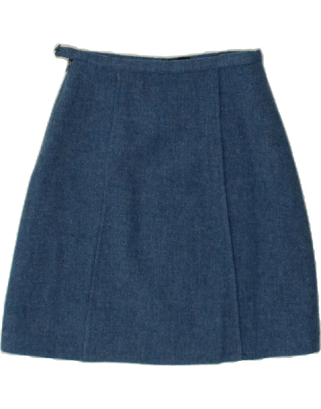 VICTOR VICTORIA Womens A-Line Skirt IT 46 Large W26  Blue Wool denim skirt classic