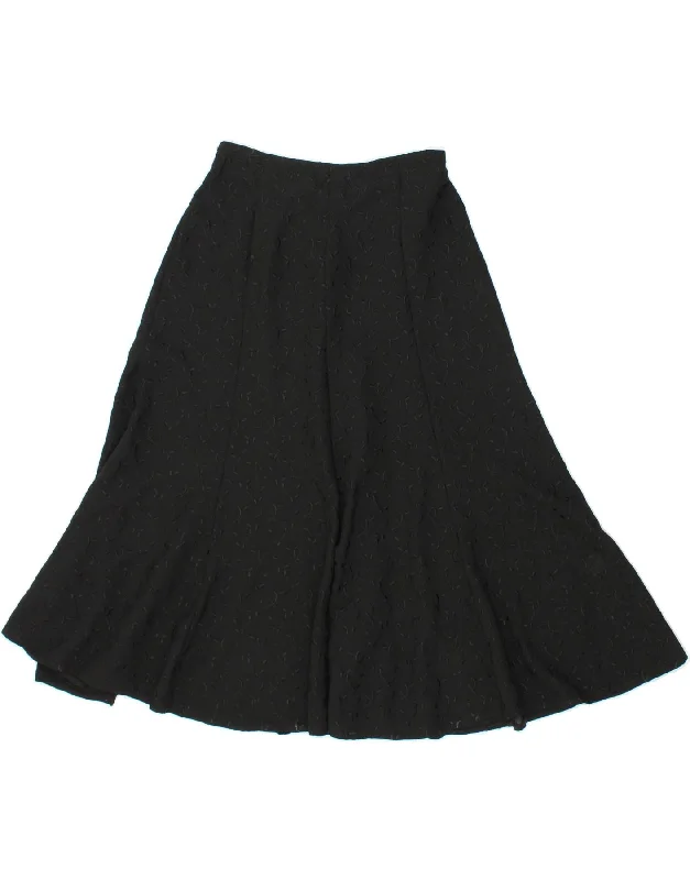 VINTAGE Womens A-Line Skirt UK 14 Medium W28 Black Floral Polyester velvet skirt luxury VINTAGE Womens A-Line Skirt UK 14 Medium W28 Black Floral Polyester velvet skirt luxury