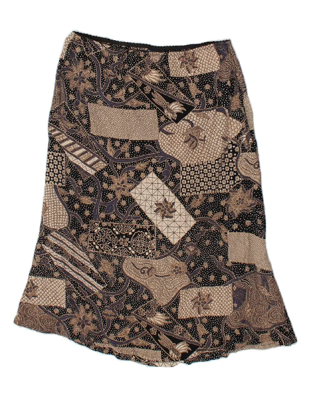 VINTAGE Womens A-Line Skirt US 10 Large W32  Beige Floral floral skirt print