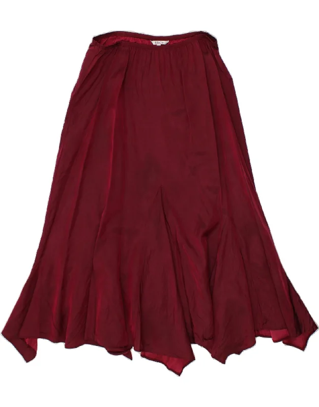 VINTAGE Womens Asymmetrical Skirt UK 16 Large W32 Pink Acetate tiered skirt playful