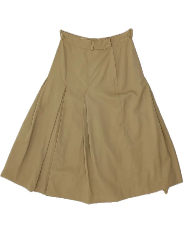 VINTAGE Womens Flared Skirt IT 44 Medium W26 Beige maxi skirt elegant
