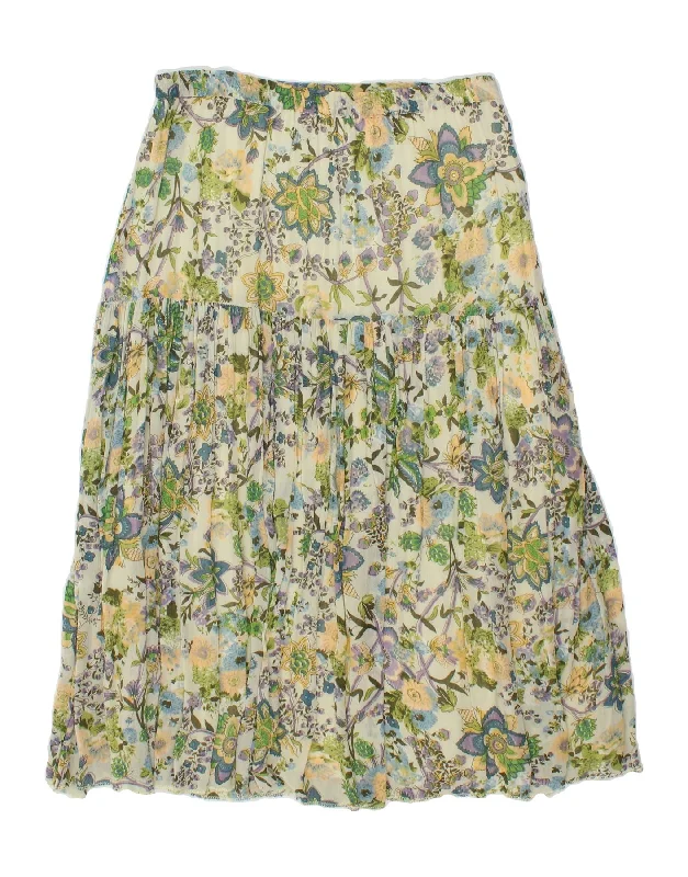 VINTAGE Womens Flared Skirt W36 XL Multicoloured Floral pencil skirt chic