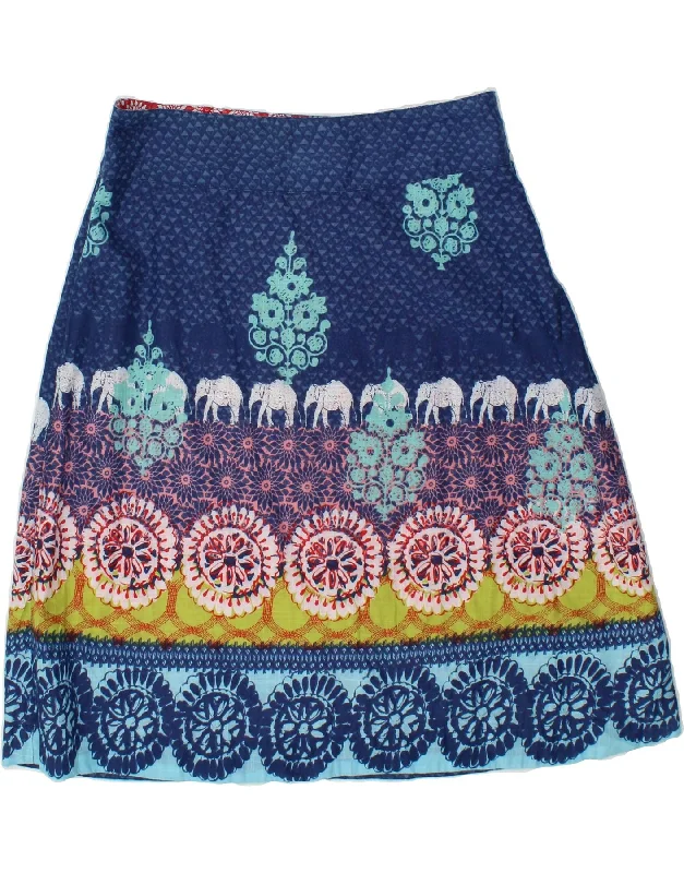VINTAGE Womens Graphic A-Line Skirt W30 Medium Blue Animal Print silk skirt luxurious VINTAGE Womens Graphic A-Line Skirt W30 Medium Blue Animal Print silk skirt luxurious