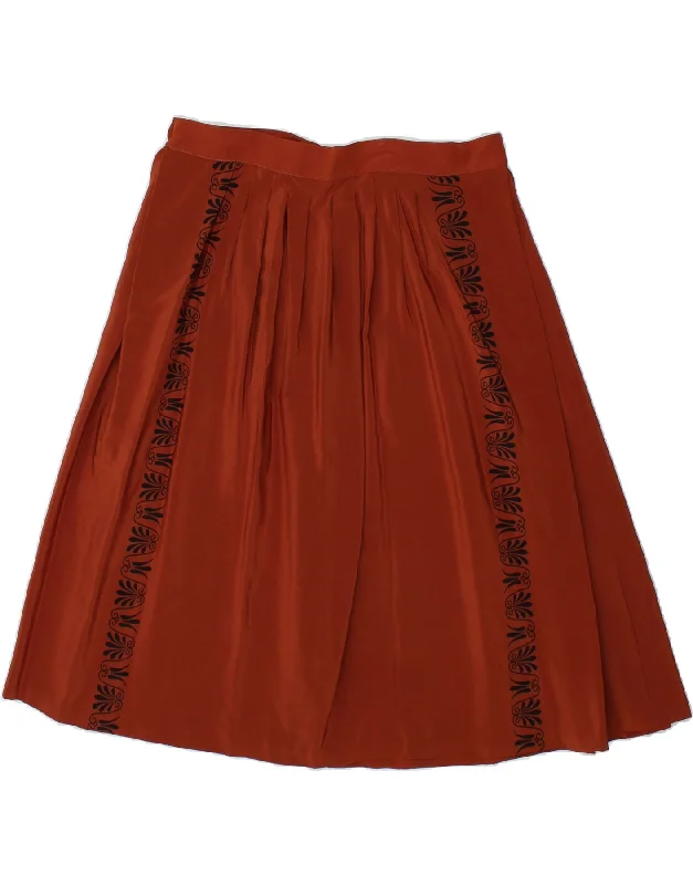 VINTAGE Womens Graphic Flared Skirt IT 46 Large W30 Maroon Floral floral skirt print VINTAGE Womens Graphic Flared Skirt IT 46 Large W30 Maroon Floral floral skirt print