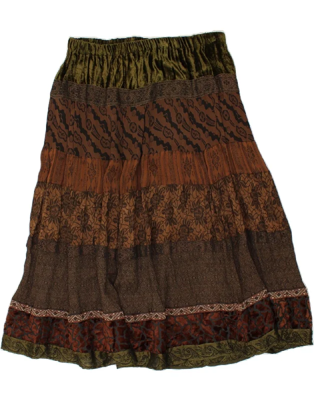 VINTAGE Womens Gypsy Skirt Large W34  Multicoloured Patchwork Viscose patchwork skirt art