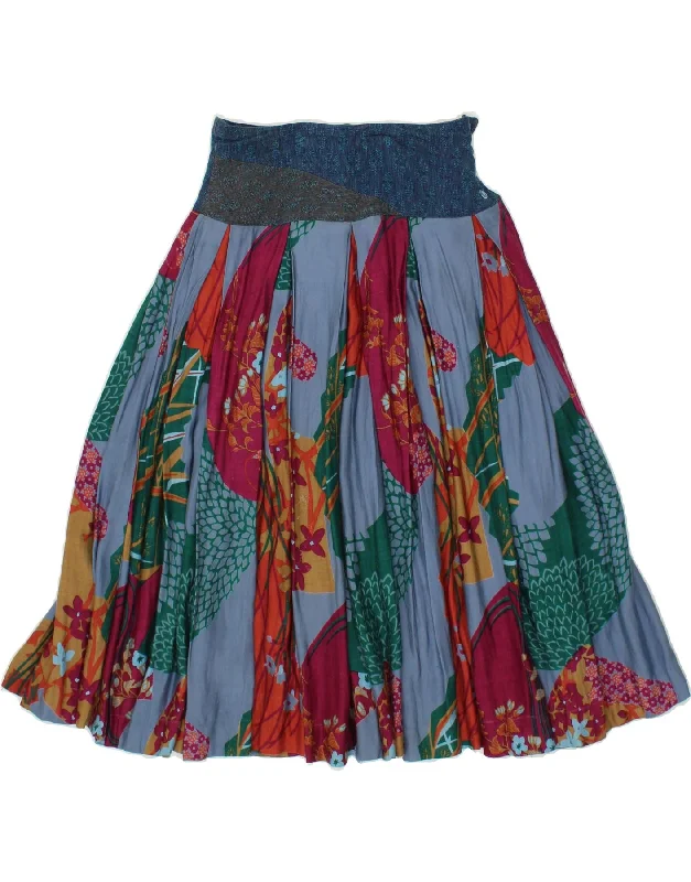 VINTAGE Womens High Waist Flared Skirt IT 38 XS W24 Multicoloured Floral chiffon skirt airy VINTAGE Womens High Waist Flared Skirt IT 38 XS W24 Multicoloured Floral chiffon skirt airy