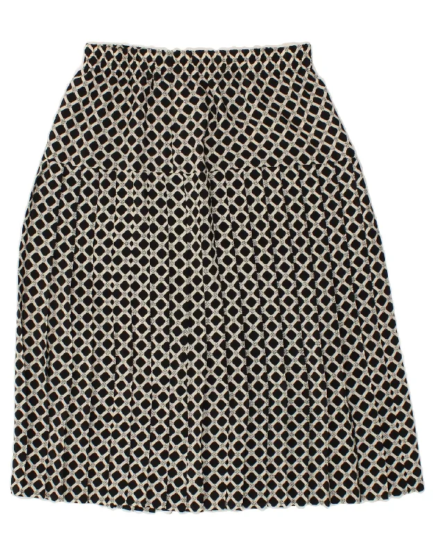 VINTAGE Womens High Waist Knife Pleated Skirt Large W30 Black Geometric cashmere skirt soft VINTAGE Womens High Waist Knife Pleated Skirt Large W30 Black Geometric cashmere skirt soft