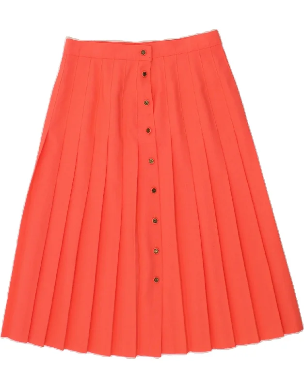 VINTAGE Womens Knife Pleated Skirt UK 16 Large W30 Pink Polyester tiered skirt playful VINTAGE Womens Knife Pleated Skirt UK 16 Large W30 Pink Polyester tiered skirt playful
