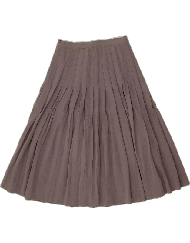VINTAGE Womens Knife Pleated Skirt W24 XS Grey wool skirt sturdy