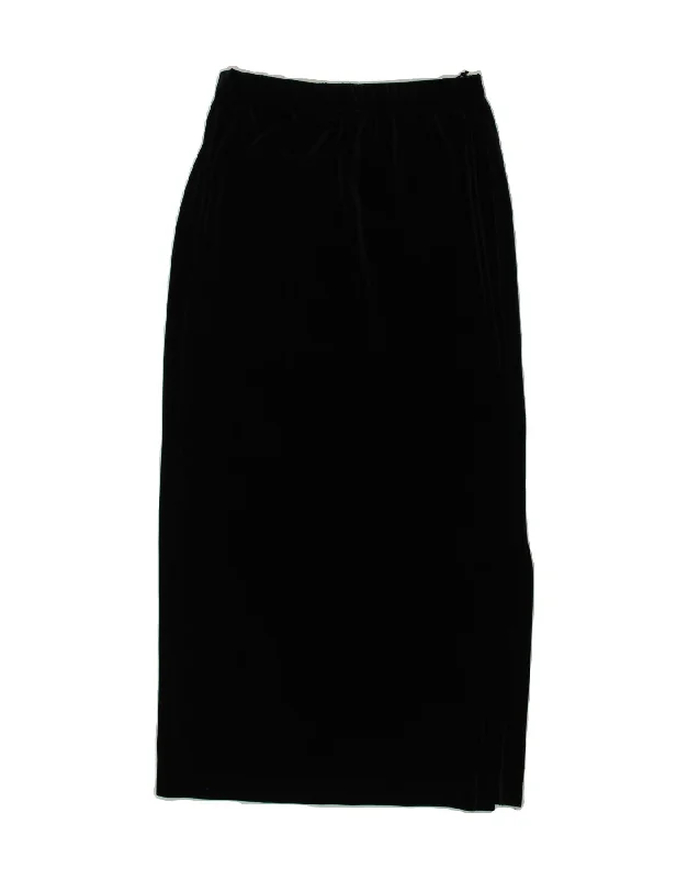 VINTAGE Womens Maxi Skirt UK 12 Medium W30  Black Polyester denim skirt trendy