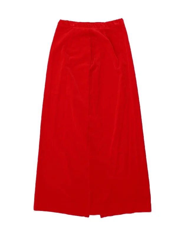 VINTAGE Womens Maxi Skirt W28 Medium Red denim skirt trendy