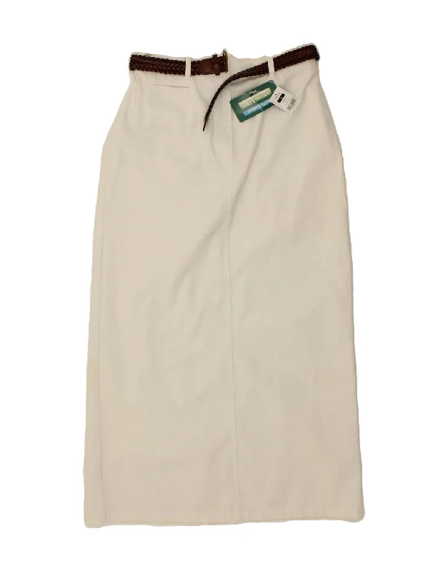 VINTAGE Womens Midi Skirt UK 14 Medium W28 White Cotton lace skirt romantic