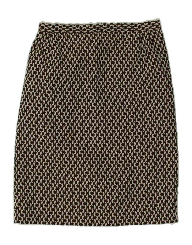 VINTAGE Womens Midi Skirt W28 Medium Black Paisley lace skirt romantic
