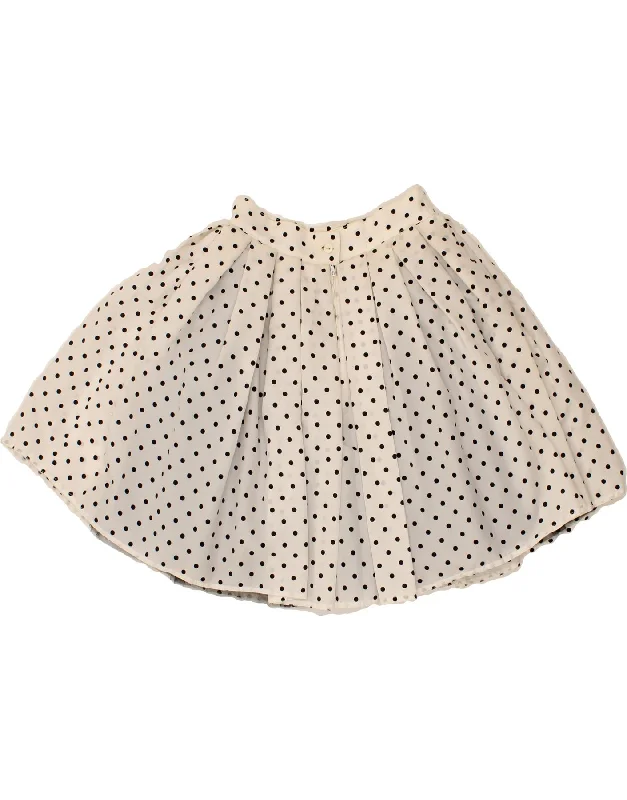VINTAGE Womens Mini Pleated Skirt W26 Small White Polka Dot leather skirt durable