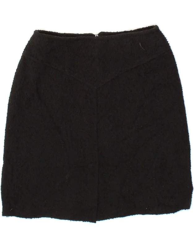 VINTAGE Womens Mini Skirt IT 42 Medium W26  Black Polyester pencil skirt chic