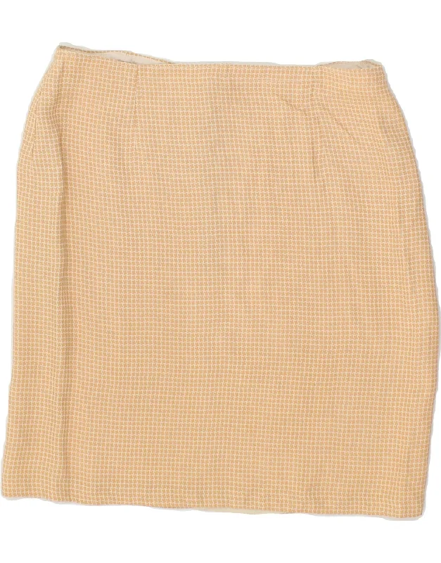 VINTAGE Womens Pencil Skirt  W28 Medium Beige Check lace skirt elegant