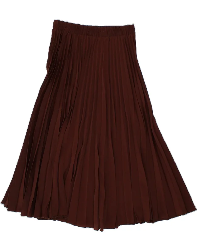 VINTAGE Womens Pleated A-Line Skirt UK 14 Medium W28 Brown Polyester seamless skirt comfort VINTAGE Womens Pleated A-Line Skirt UK 14 Medium W28 Brown Polyester seamless skirt comfort