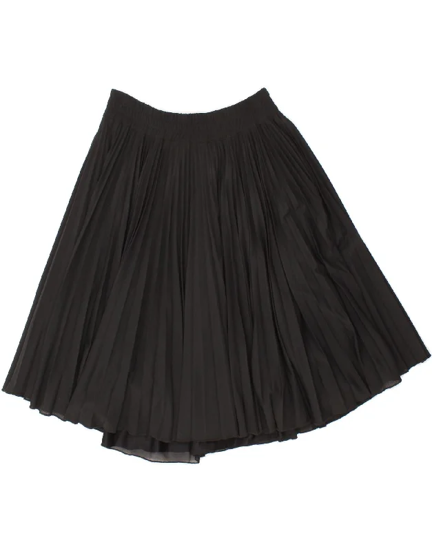 VINTAGE Womens Pleated Skirt Medium W30  Black Polyester corduroy skirt cozy