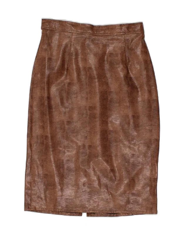 VINTAGE Womens Straight Skirt UK 14 Medium W28 Brown Animal Print velvet skirt glossy VINTAGE Womens Straight Skirt UK 14 Medium W28 Brown Animal Print velvet skirt glossy