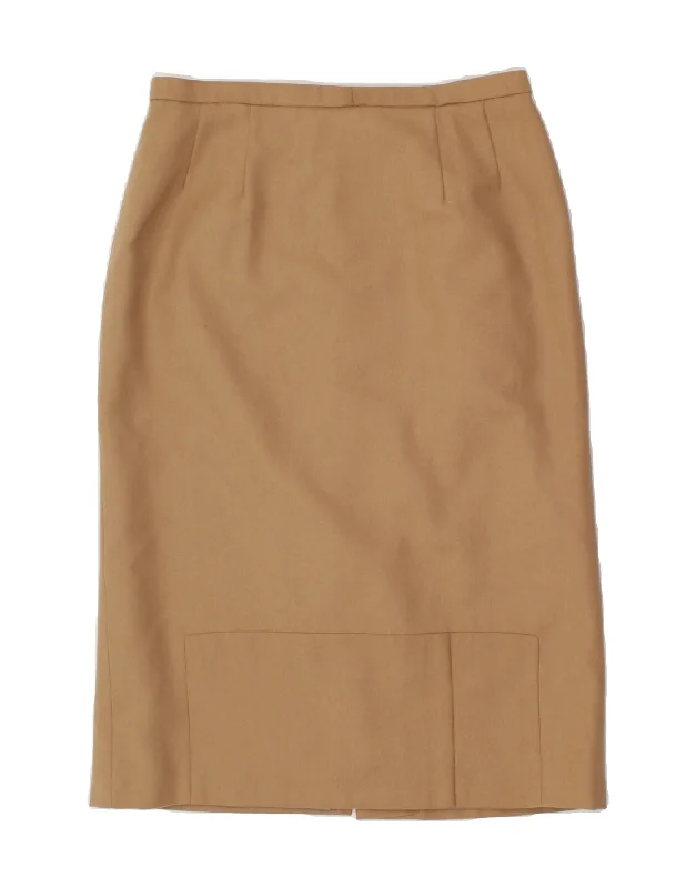 VINTAGE Womens Straight Skirt W32 Large Beige cashmere skirt plush