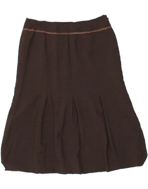 VINTAGE Womens Trumpet Skirt UK 12 Medium W30 Brown Polyamide seamless skirt comfort VINTAGE Womens Trumpet Skirt UK 12 Medium W30 Brown Polyamide seamless skirt comfort