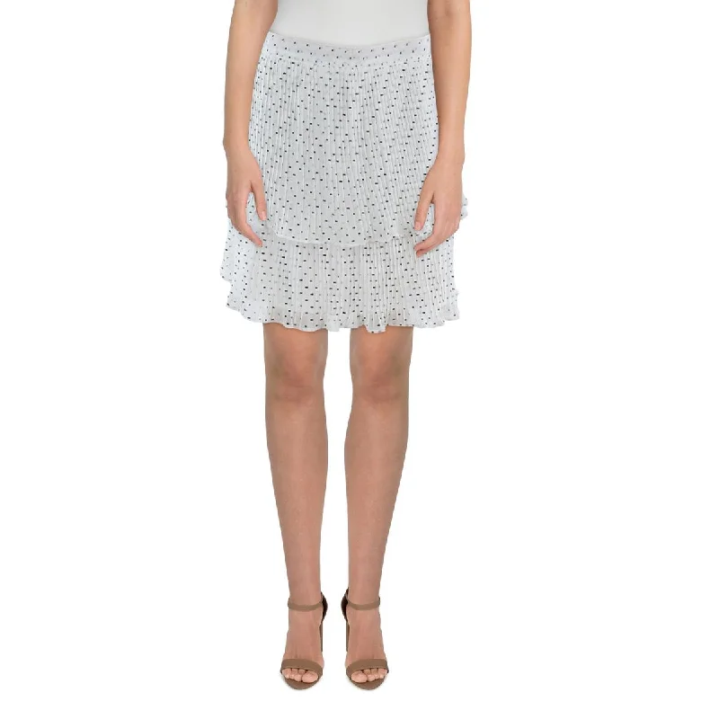 Walter Baker Womens Pleated Dotted Mini Skirt modal blend skirt