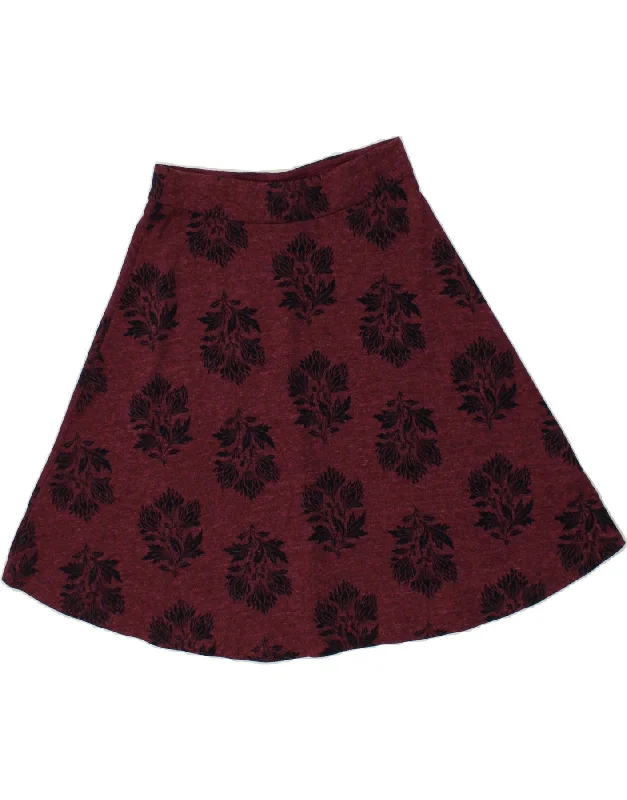WHITE STUFF Womens A-Line Skirt UK 12 Medium W28 Maroon Floral maxi skirt elegant