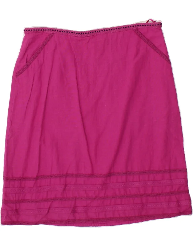 WHITE STUFF Womens Straight Skirt UK 10 Small W30 Pink Cotton spandex blend skirt