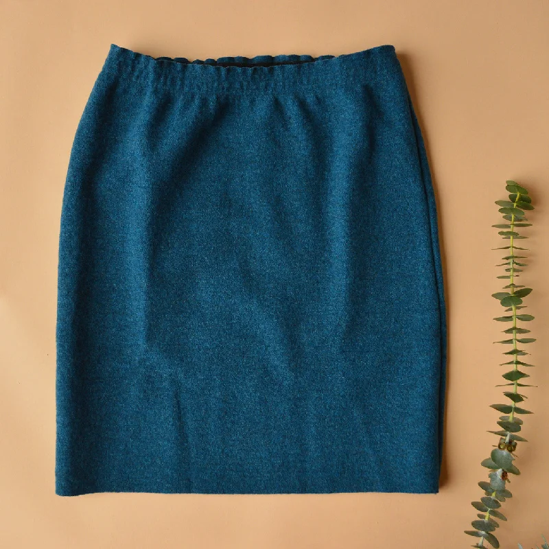 Women's Boiled Merino Wool Skirt - Pacific Melange (XS-L) *Returning 2025 chiffon skirt delicate Women's Boiled Merino Wool Skirt - Pacific Melange (XS-L) *Returning 2025 chiffon skirt delicate