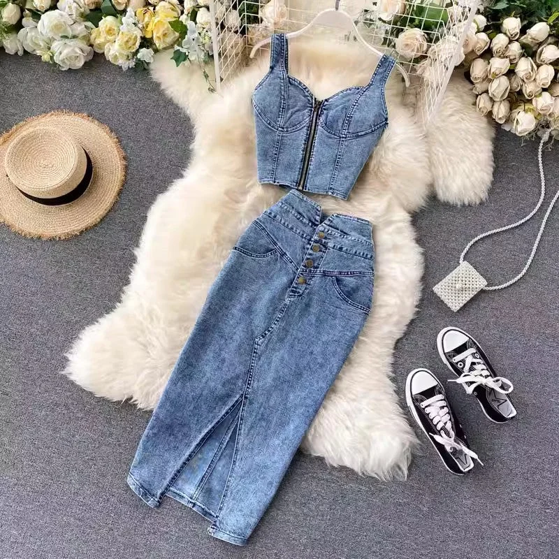 women's denim skirt trendy     S4583 lace skirt feminine