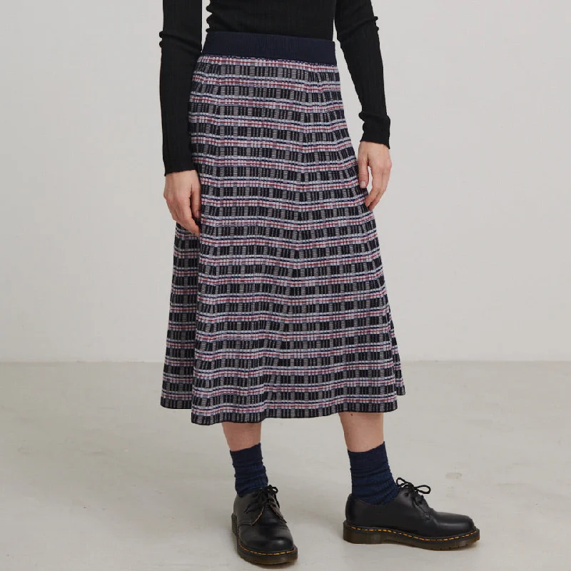 Women's Jacquard Rib Skirt in 100% Merino (XS-L) leather skirt modern