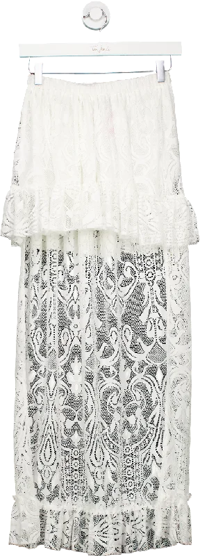 Zack White Lace Maxi Skirt UK S leather skirt refined