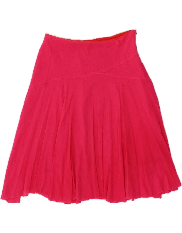ZUPPE Womens High Waist Flared Skirt UK 8 Small W29 Pink Floral Cotton leather skirt bold ZUPPE Womens High Waist Flared Skirt UK 8 Small W29 Pink Floral Cotton leather skirt bold