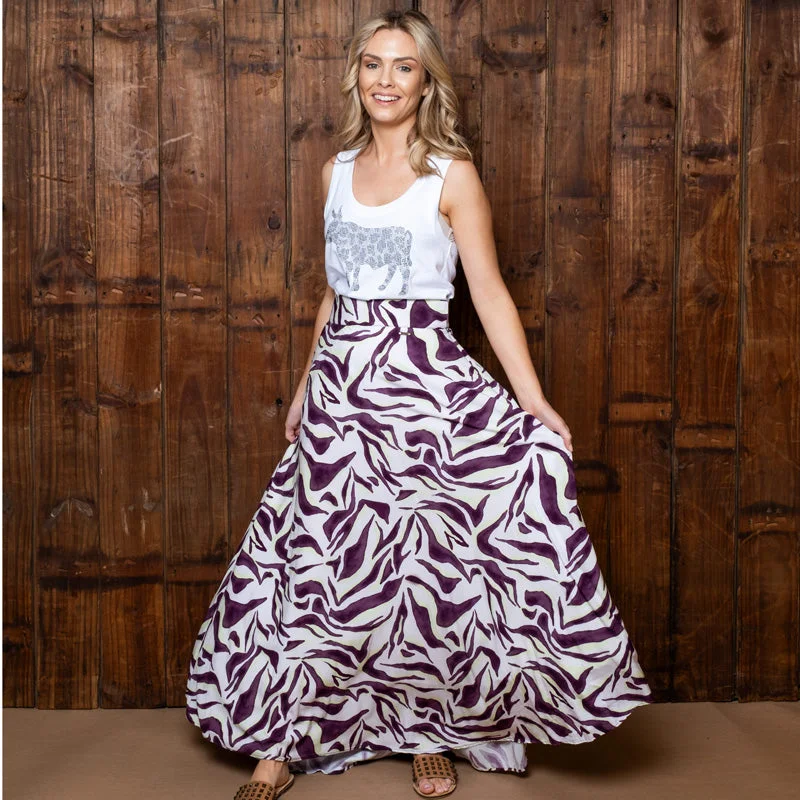 Skirt - Abstract Zebra Maxi Skirt Orchid cashmere skirt soft