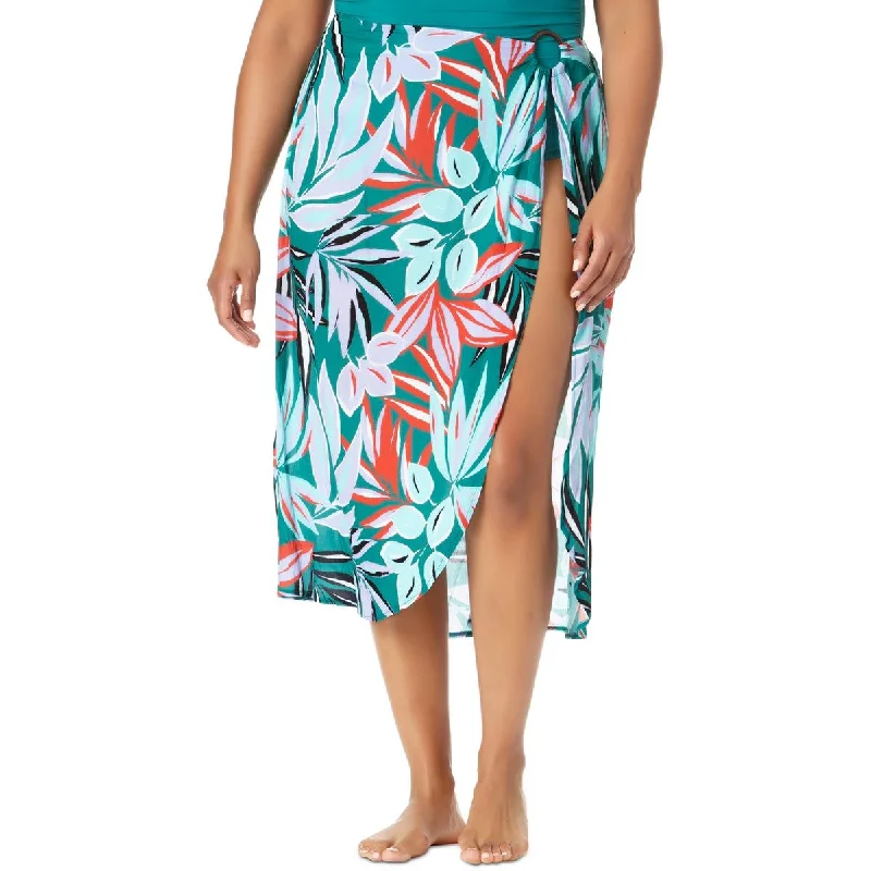 Anne Cole Womens Plus Printed Skirt Cover-Up leather skirt bold