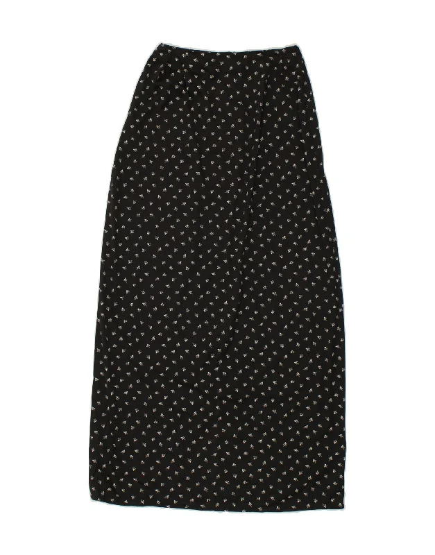 AVANT Womens High Waist Maxi Skirt W23 2XS Black Floral Polyester chiffon skirt airy